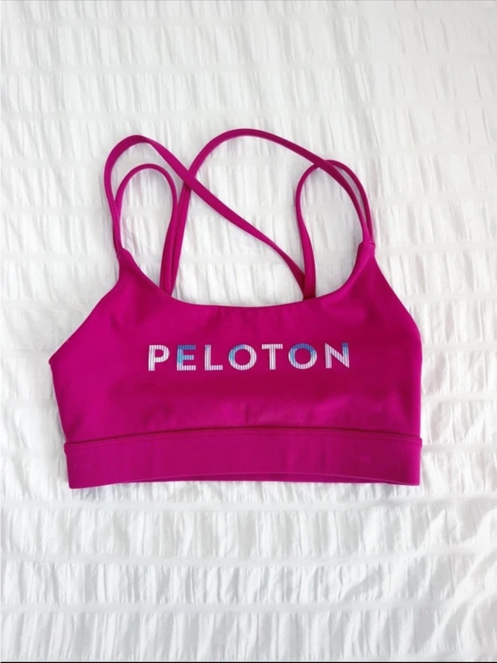 Peloton Cadent Strappy Back Sports Bra Pink Size Small